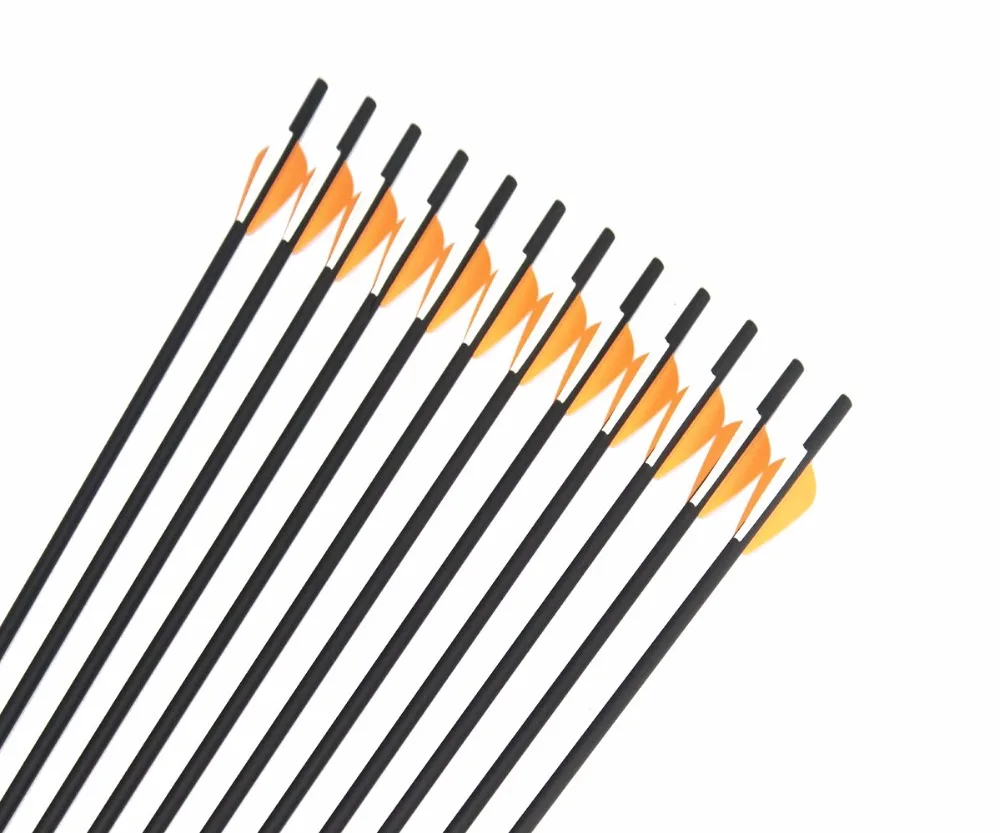 6/12/24pcs Archery carbon arrow spine1000 ID4.2 OD6mm pin nock 80gr target point 1.75&quotplastic vane for Recurve Bow shooting | Спорт и