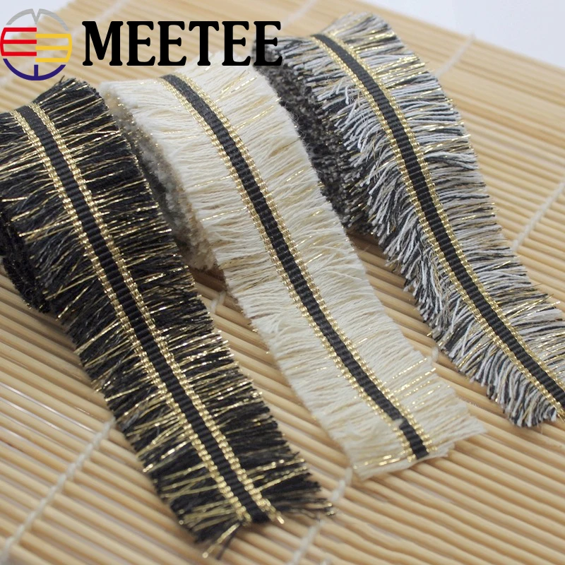 

9 Yards 3.0 cm Gold Black Tassel Lace Trims Ribbon Curtains Clothes Fringe Fabric Sewing Trimming Clothing Accessories