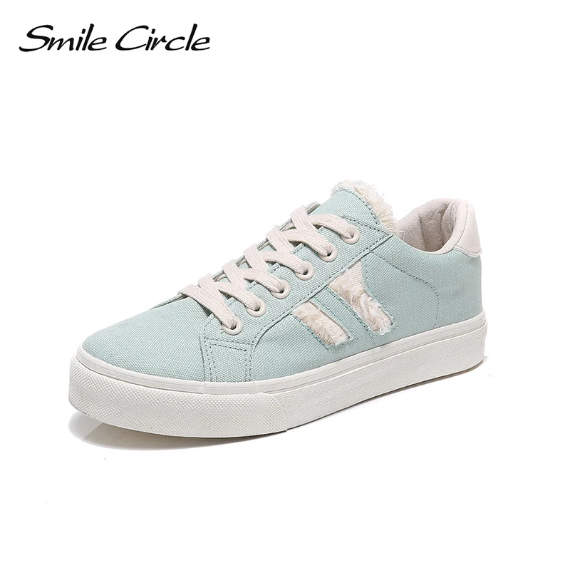 

Smile Circle Spring/Summer Fashion Sneakers Canvas shoes Women Ultra-soft Lace-up Casual Shoes Woman Flat Platform Shoes A4662