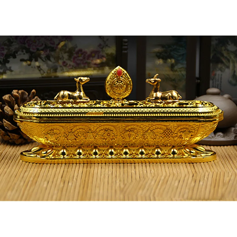 

Tibetan Incense Burner Metal Censer Strong and Durable Imitation Red Copper Incensory A $