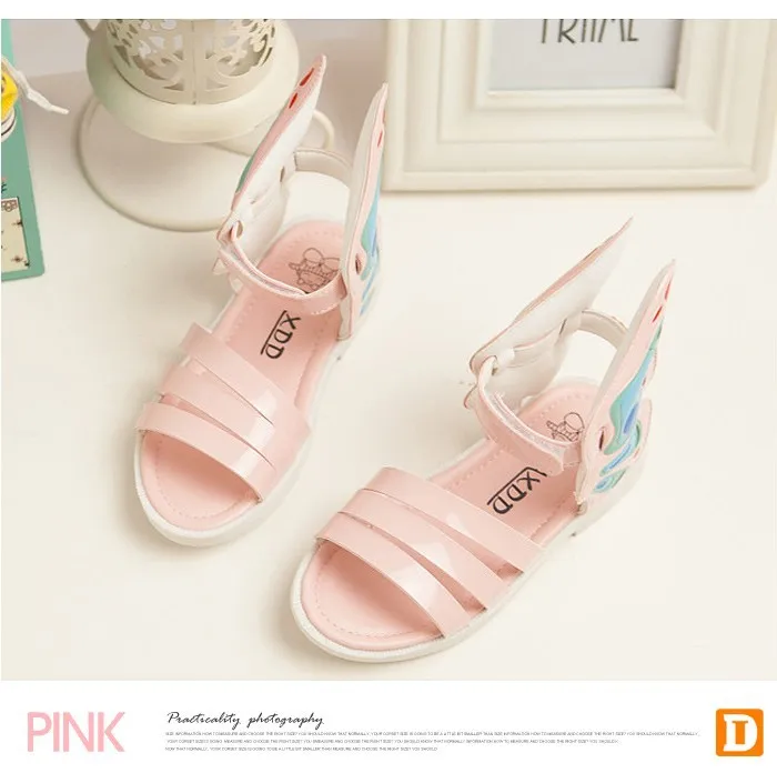 New 2015 Fashion Girls Sandals Summer Style Children's Shoes Girls Shoes Butterfly's Wing Patent Leather Kids Shoes Baby Sandals (6)