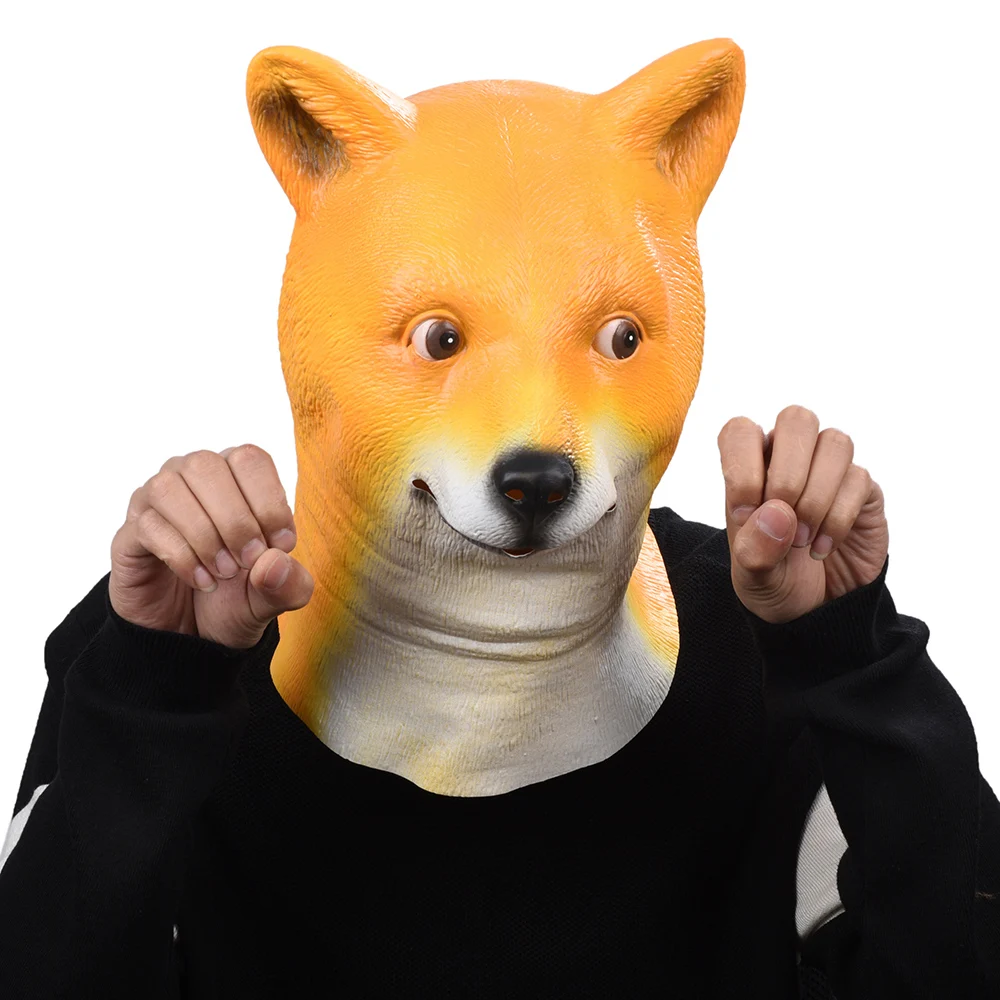Us 1253 Halloween Shiba Dog Latex Mask Novelty Costume Party Fancy Dress Animal Masks In Party Masks From Home Garden On Aliexpress