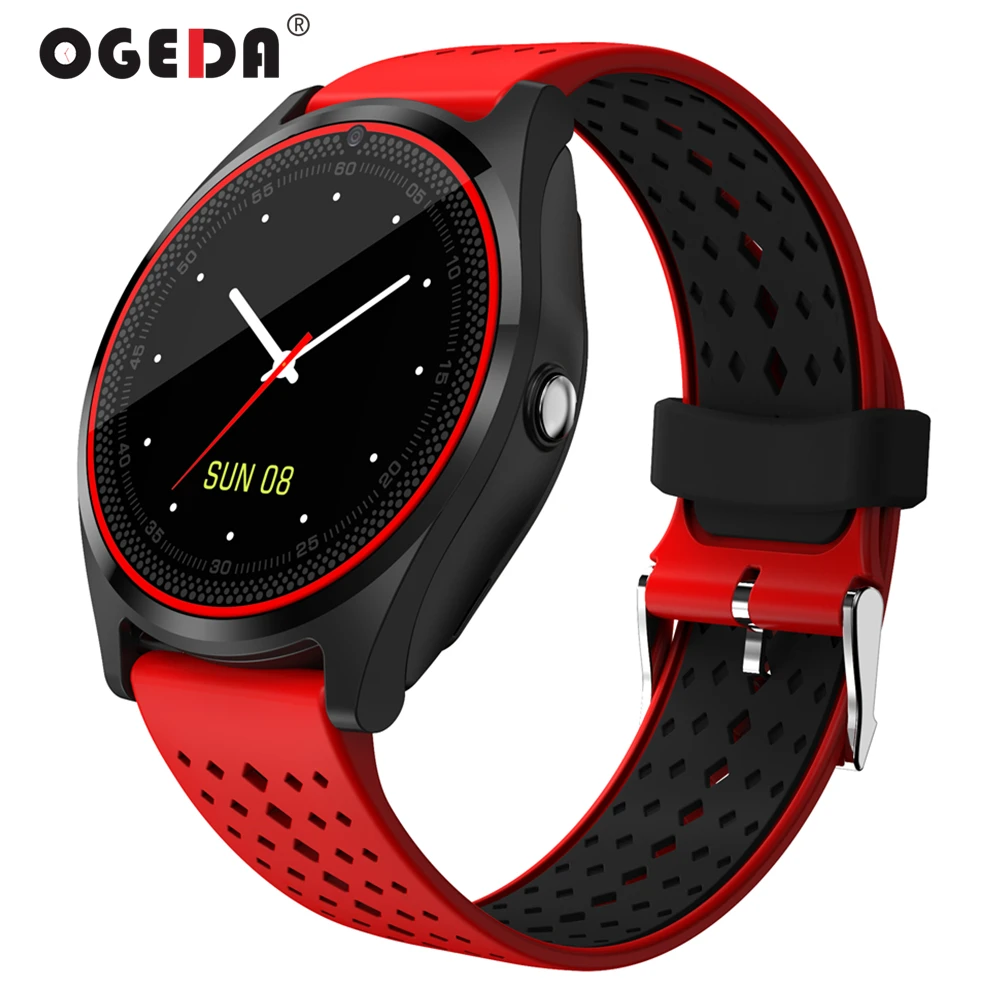 

OGEDA V9 Smart Watch with Camera Bluetooth Smartwatch SIM Card Wristwatch for Android Phone Wearable Devices pk dz09 A1 gt08