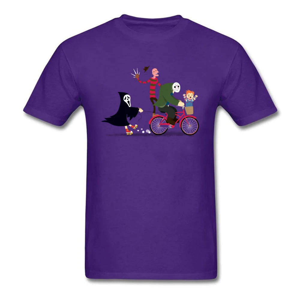 Hot Sale Horror Night Off Fashionable Top T-shirts Crewneck 100% Cotton Fabric Men Tops Shirt Tops T Shirt Thanksgiving Day Horror Night Off purple