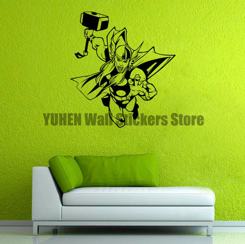 Thor Wall Decal Thor Avenger Vinyl Sticker Superhero Wall Sticker Home