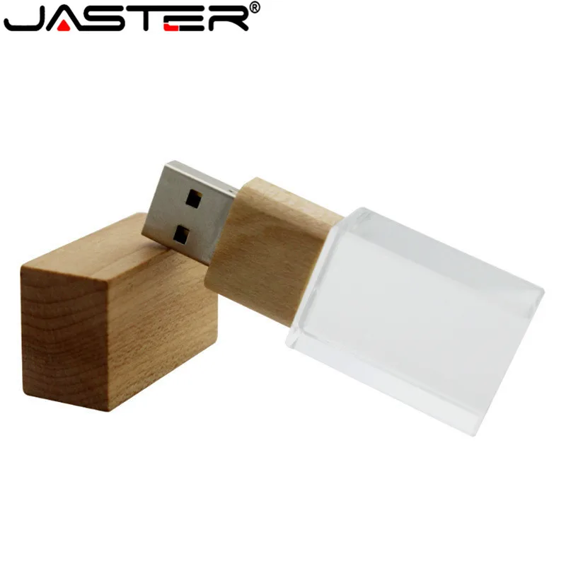 JASTER Кристальный деревянный usb флеш-накопитель, флеш-накопитель, u-диск, карта памяти, флешка, 4 ГБ, 8 ГБ, 16 ГБ, 32 ГБ, свадебный подарок, флешка