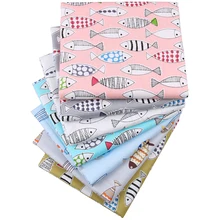 Nanchuang рыбий набивной саржевой ткани DIY ручной работы для шитья стеганые жировые кварталы лоскутный материал для детей и детей 7 шт./лот