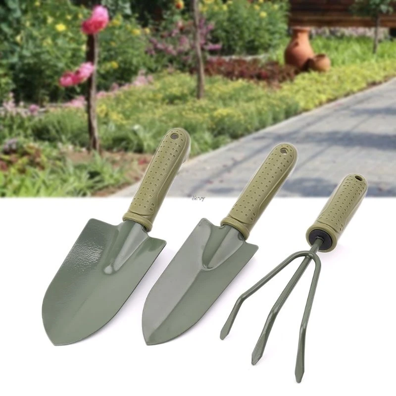 3 шт. садовый инструмент Лопата, грабли пластик цветы для ручек посадки бонсай инструмент