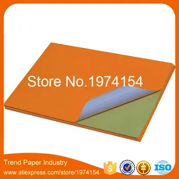 

160 sheets a4 self adhesive orange matte printing copy sticker label paper For Inkjet Printer A4 color Blank white Labels
