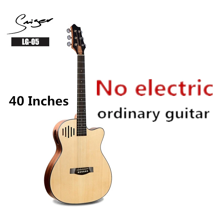 Гитара акустическая электрическая стальная струна Flattop 40 дюймов A-Body Guitarra 6 струн поп-фолк Cutaway ель дерево цвет линий - Цвет: LG-05