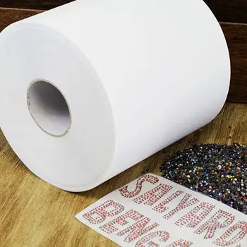 

1M/lot Hot fix paper & tape 1M length Rhinestone Transfer Paper Diy Hotfix Rhinestone Motif Iron On Heat Transfer Paper