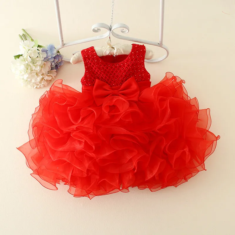 Платья для девочек г., милое платье принцессы для маленьких девочек летняя одежда для дня рождения, roupas infantis menina, для детей от 0 до 3 месяцев, 6 мес., 12 мес., 1, 2 лет - Цвет: red