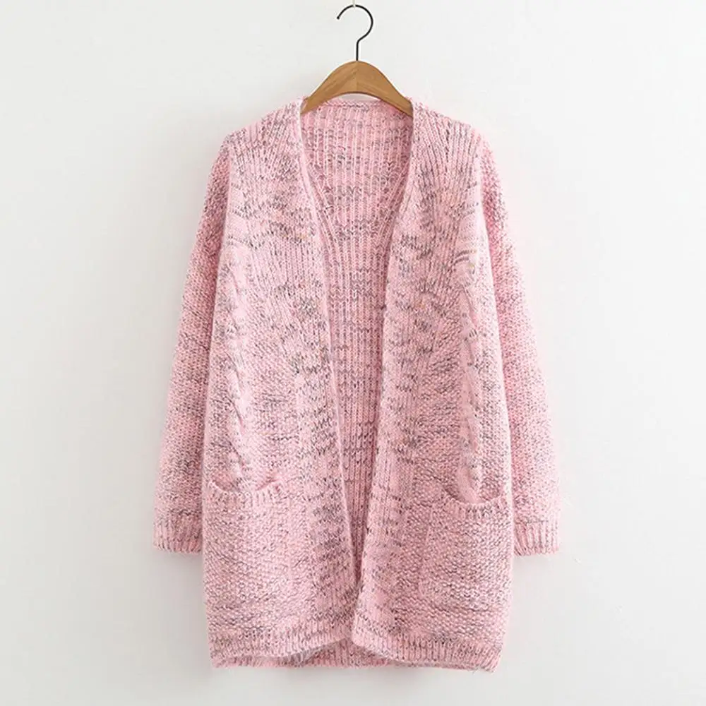 

Women Sweaters Long Sleeve Solid Open Front Cardigans Jumper With Pocket Tops