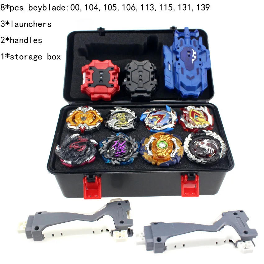 New Beyblade Burst Bey Blade Toy Metal Funsion Bayblade Set Storage Box With Handle Launcher Plastic Box Toys For Children AAA