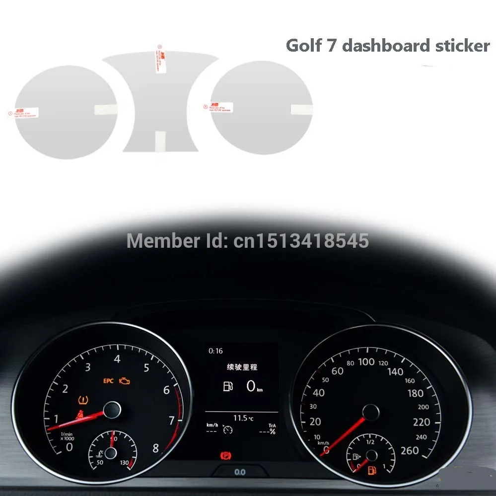 Dashboard Rhinoceros leather sticker/Instrument desk protective film sticker Fit For Volkswagen VW Golf 7 MK7