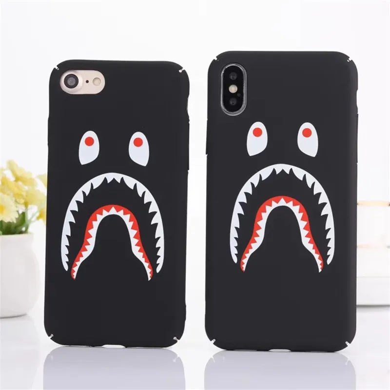 

JSPYL Luxury Phone Case For iPhone X 6 6S Plus 7 8 Plus Cartoon Shark Print Hard PC Back Cover Cases For iPhone 5 5s SE Fundas