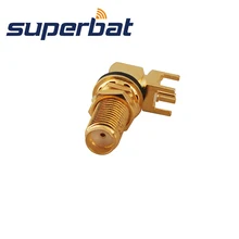 Superbat 10 шт. RF SMA разъем через отверстие гнездо женский переборки уплотнительное кольцо правый угол PCB Крепление