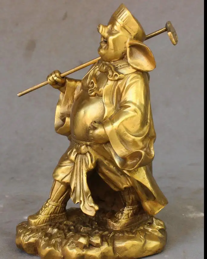 671115929++10" Chinese Myth Brass Buddhism Journey to the West Zhu