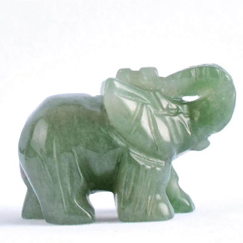 Green Aventurine Tiger Figurine Crystal Healing Animal Stone Carving Decor 2.5"