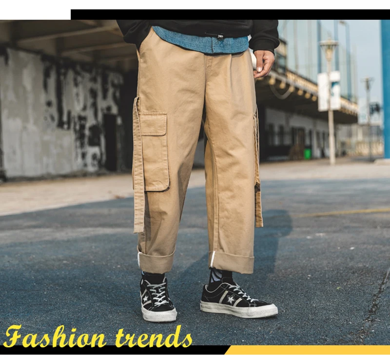 Korean Streetwear Harajuku Pants Men Fashion Street Style Cargo Pants  (13)