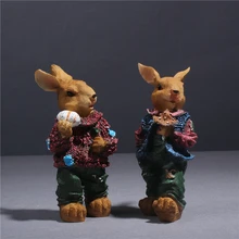 handmade crafts rabbit sculpture decoration desktop animal ornaments decorative garden decorations