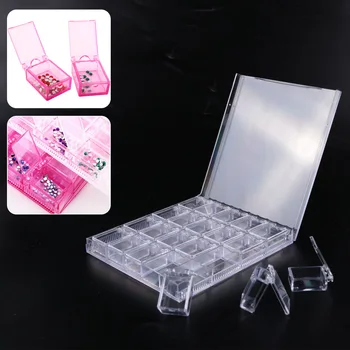 

20 Geometry Box Storage Box Transparent Nail Art Rhinestone Tool Jewelry Beads Display Storage Box Case Organizer Holder