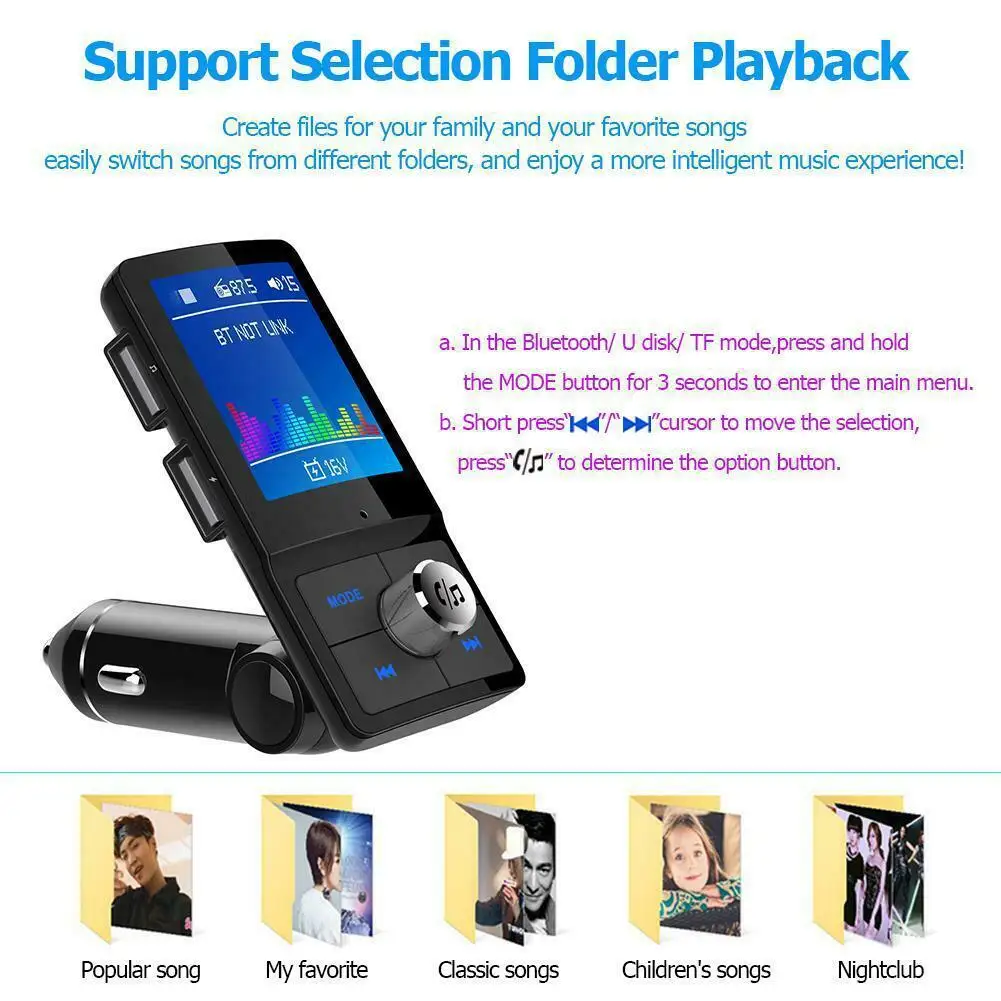 Kuulee lcd Bluetooth EDR fm-передатчик Handsfree автомобильный комплект MP3-плеер USB зарядное устройство