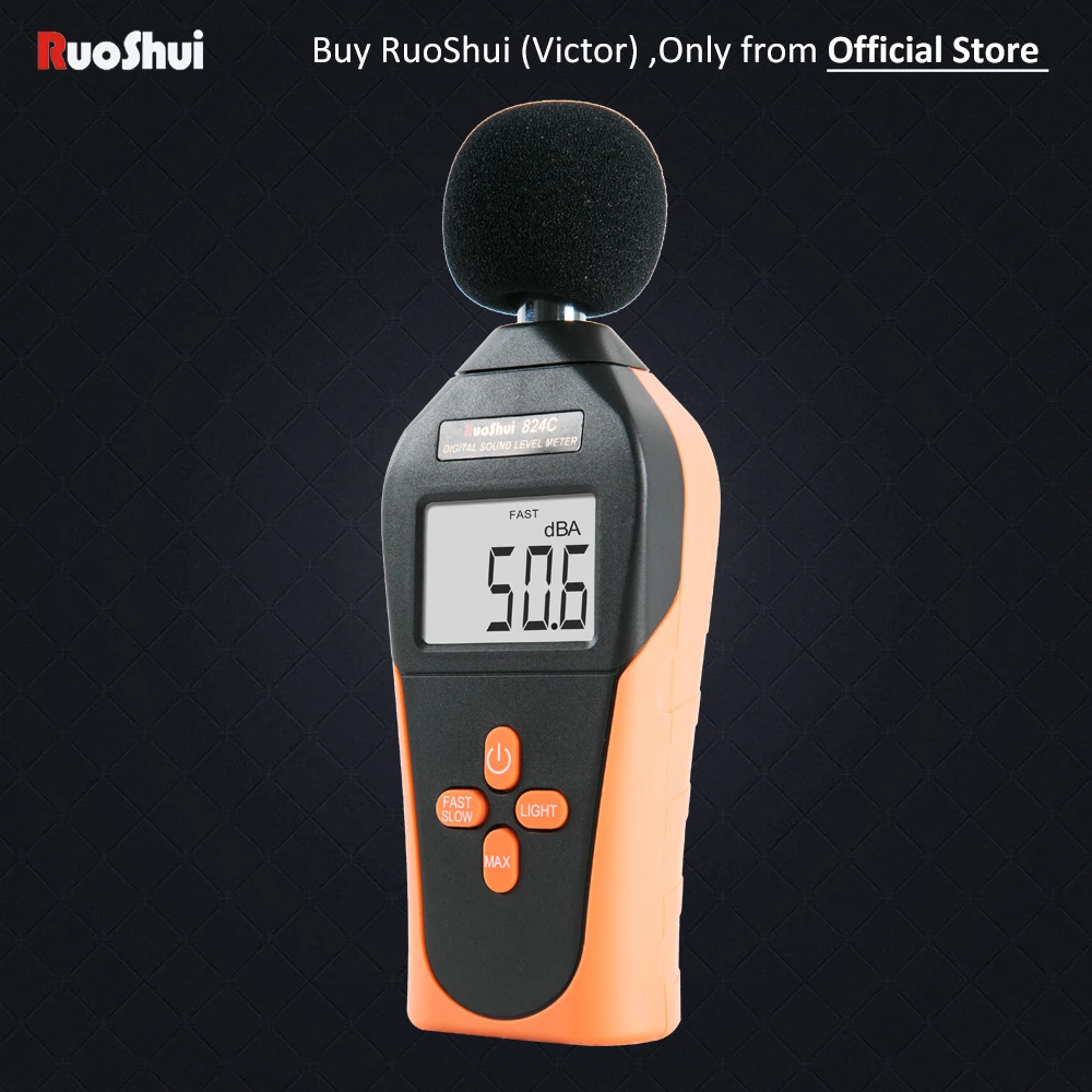 

RuoShui 824C 130dB Digital Sound Detector Metro Level Noise Tester Decibel Meter Profesional Measurement Sonido