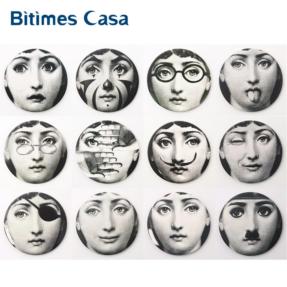 

Bitimes 12PCS Italian Fornasetti Refrigerator Fridge Magnets Stickers Art Portrait Design Birthday Gift Home Decoration