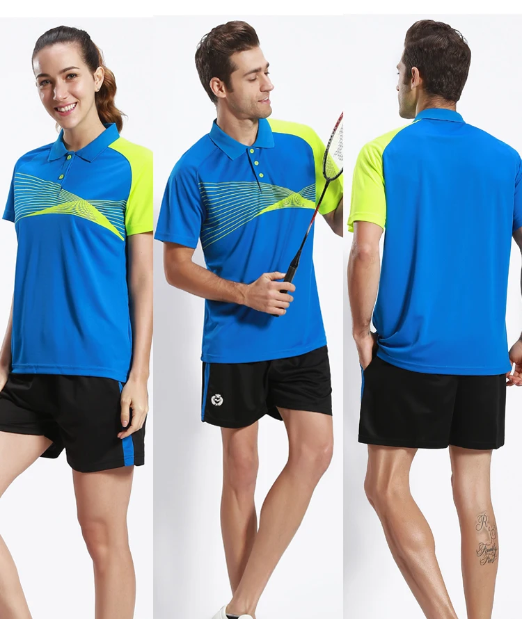 Мужская/Женская Спортивная одежда для бадминтона, настольный теннис, 1 комплект, Спортивная женская одежда для игры, женский настольный теннис, комплекты для бадминтона, рубашка