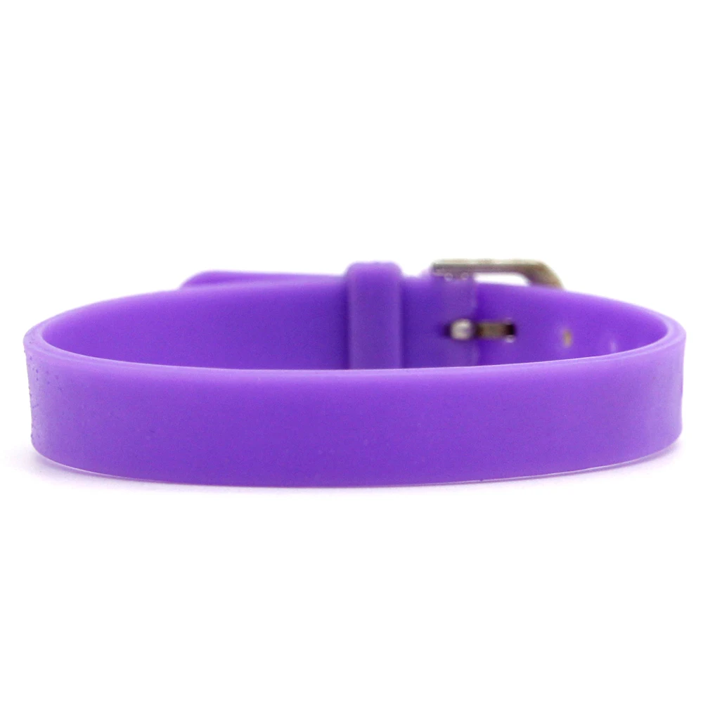 10MM Width DIY Silicone Bracelet Purple Color Wristband fit 10mm Slide Letters and Charms 10pcs