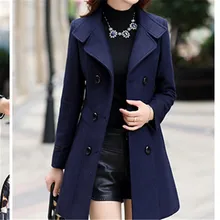 Новинка модная одежда облегающее повседневное корейское пальто ветровка элегантное женское длинное шерстяное пальто