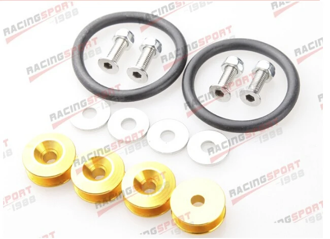 

GOLDEN ALUMINUM QUICK RELEASE FASTENERS KIT FOR BUMPER & TRUNK HATCH CAR/TRUCK QUKFAS-01-golden