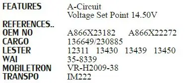 Генератор Напряжение регулятор 13600500/06-006 A866X22272 A866X23172 A866X23182 A866X23183 A866X25472 A866X30172 MD618569