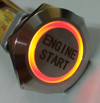 

With ENGINE START 30mm stainless steel momentary and latching 1NO1NC push button switch 12V red ring illum.