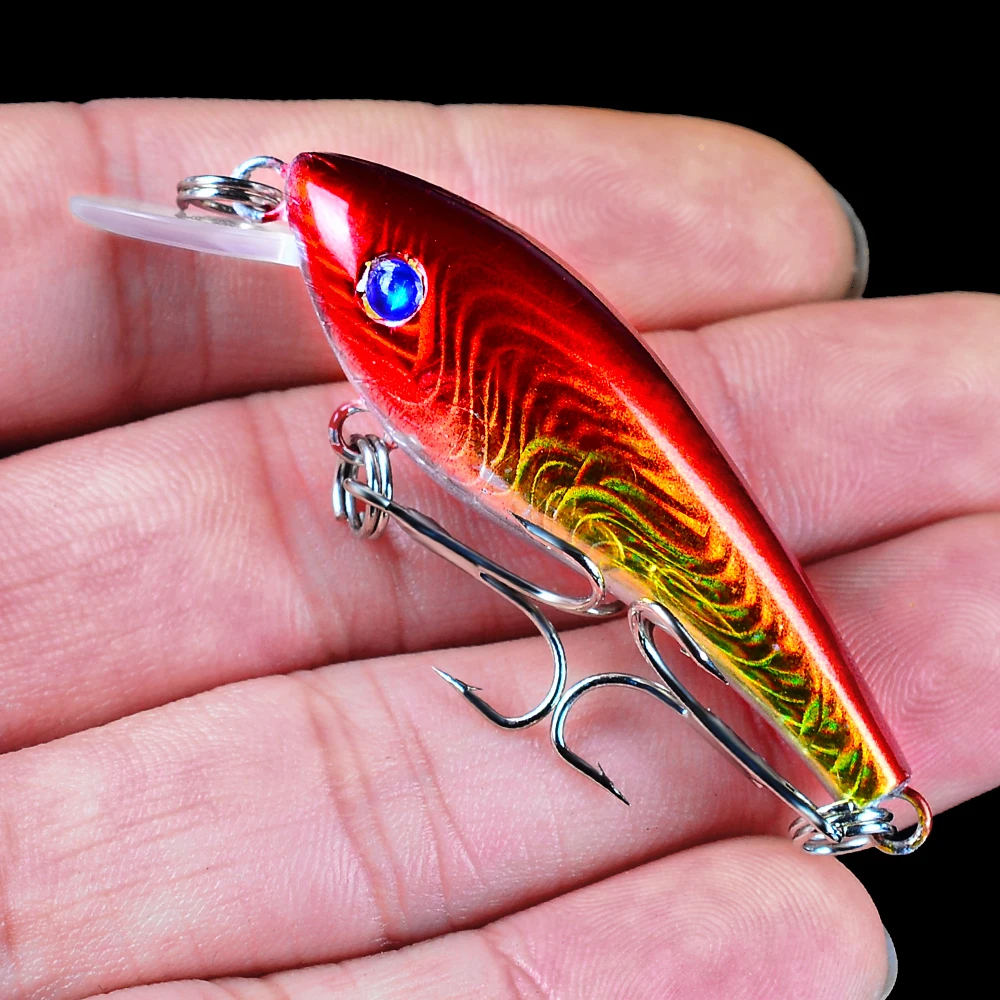 

2019 Sunlure Top Sale 2.24"-5.7cm 1pc The Minnow Painting Fishing lure Bait 10 color 4.5g-0.16oz Fishing Tackle With BKB Hook