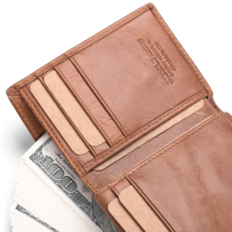 JINBAOLAI из натуральной кожи Для мужчин кошельки Trifold бумажник с двойными ID окна RFID Блокировка кредитной держатель для карт кошелек бумажник