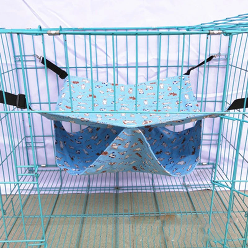 VOVOPET Pet Cat Гамак подвесная кровать Удобный напечатанный маленький котенок Хомяк Клетка Подвесные кровати коврик - Цвет: bluecat