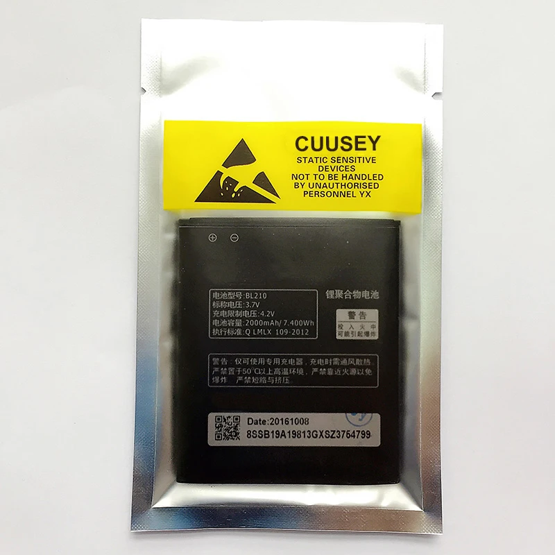 

2018 CUUSEY New High Quality BL210 For Lenovo A536 A606 S820 S820E A750E A770E A656 A766 A658T S650 Mobile Phone Bateria 2000mAh