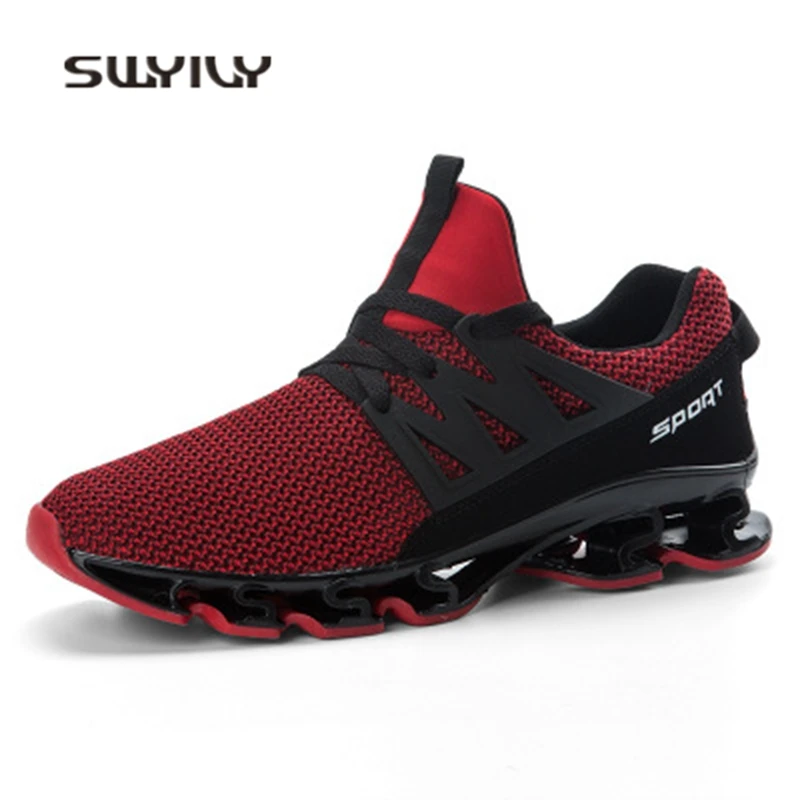 SWYIVY Men Running Shoes Weaving Breathable Wear-resistant 2018 Summer New Non-slip Athlete Shoes Comfortable Male Running Shoes