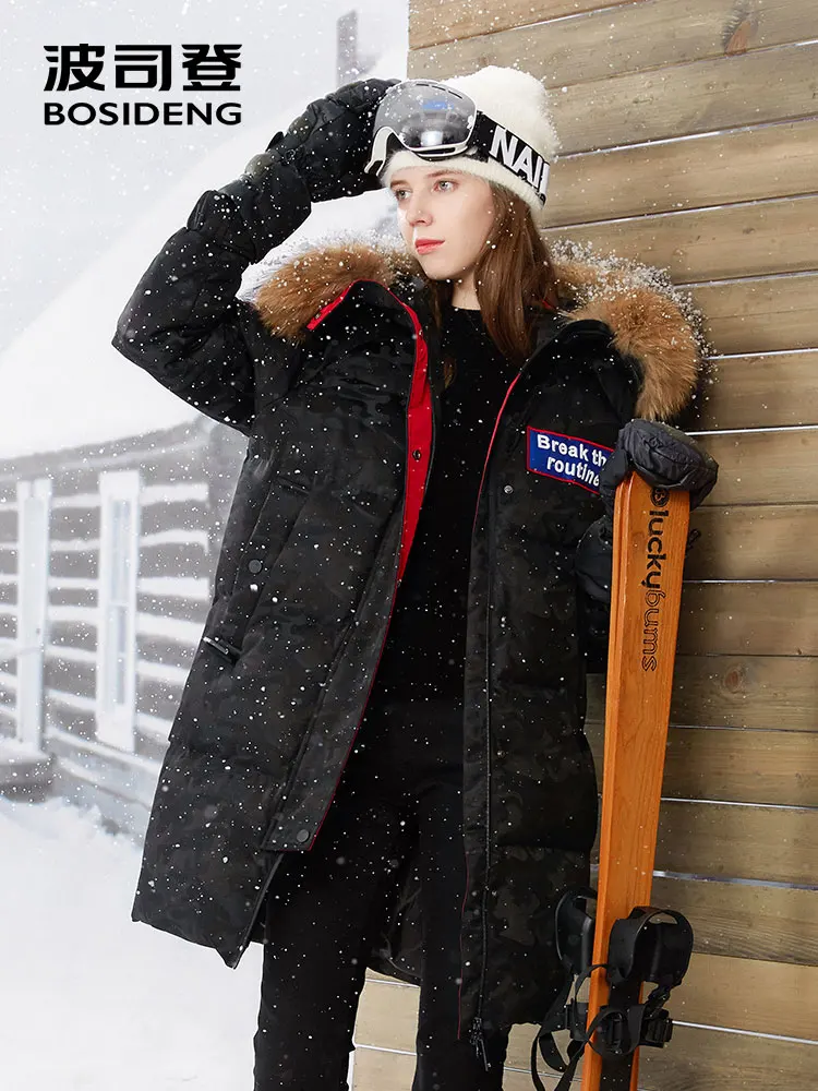 BOSIDNEG new women harsh deep winter thick down coat jacket X Long