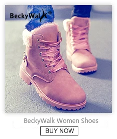 BeckyWalk/обувь; женские зимние ботинки; женские зимние ботильоны; женская теплая плюшевая стелька на шнуровке; Botas Mujer; большие размеры 35-44; WSH2461