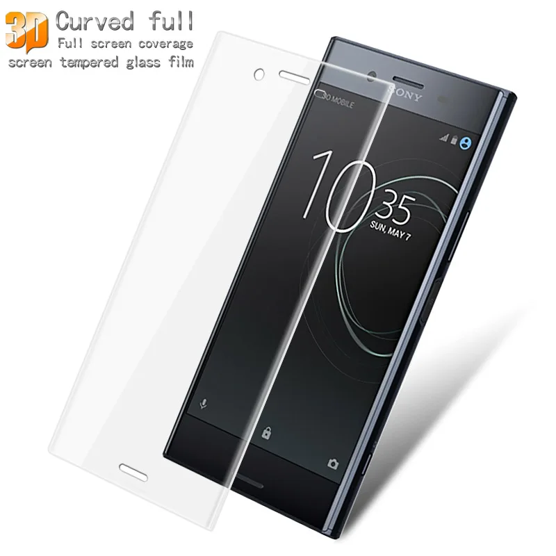 3D изогнутое закаленное стекло с полным покрытием для Sony Xperia XZ Premium 9H прозрачная