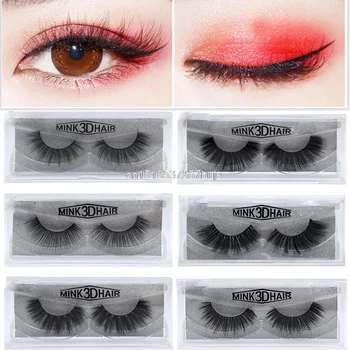 

2019 Eyelashes 1Pair 100% 3D Mink Lashes Luxury Hand Made Reusable Mink Lash Long Lasting Volume Lashes Extension False Eyelashe
