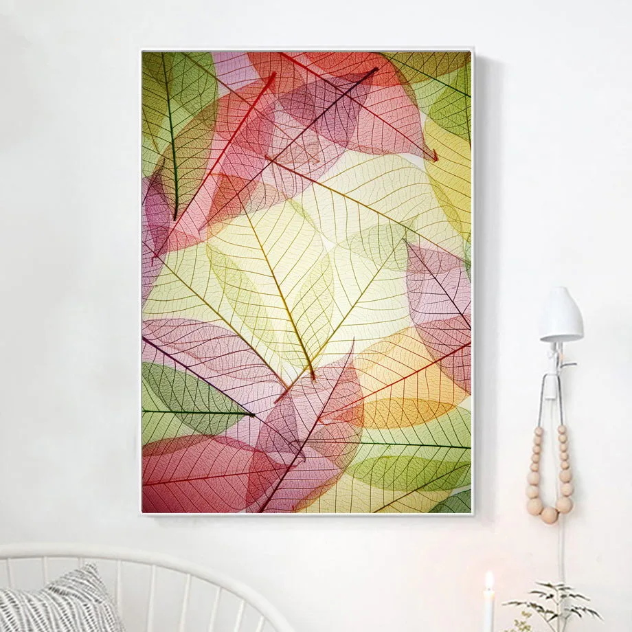 Watercolor Leaves Texture Wall Art Canvas Painting Nordic Posters And Prints Canvas Art Wall Pictures For Living Room Home Decor