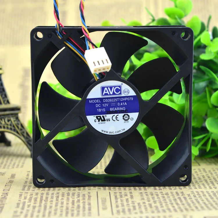 الأصلي avc 0.41A DS09225T12HP079 12 فولت 9025 4 أربع أسلاك pwm cpu مروحة ترموستات avc