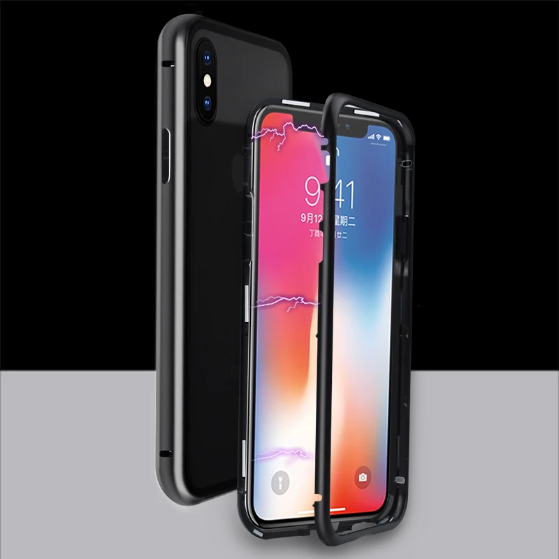 MOFi Крышка корпуса ля iPhone X закаленное стекло чехол для iPhone 8 Plus/iPhone 7 Передняя и задняя Магнитная Адсорбция для xs чехол для MAX XR