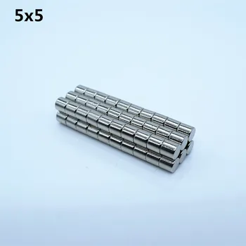 

200pcs Neodymium magnet 5x5 mm Rare Earth small Strong Round permanent 5*5mm fridge Electromagnet NdFeB nickle magnetic DISC
