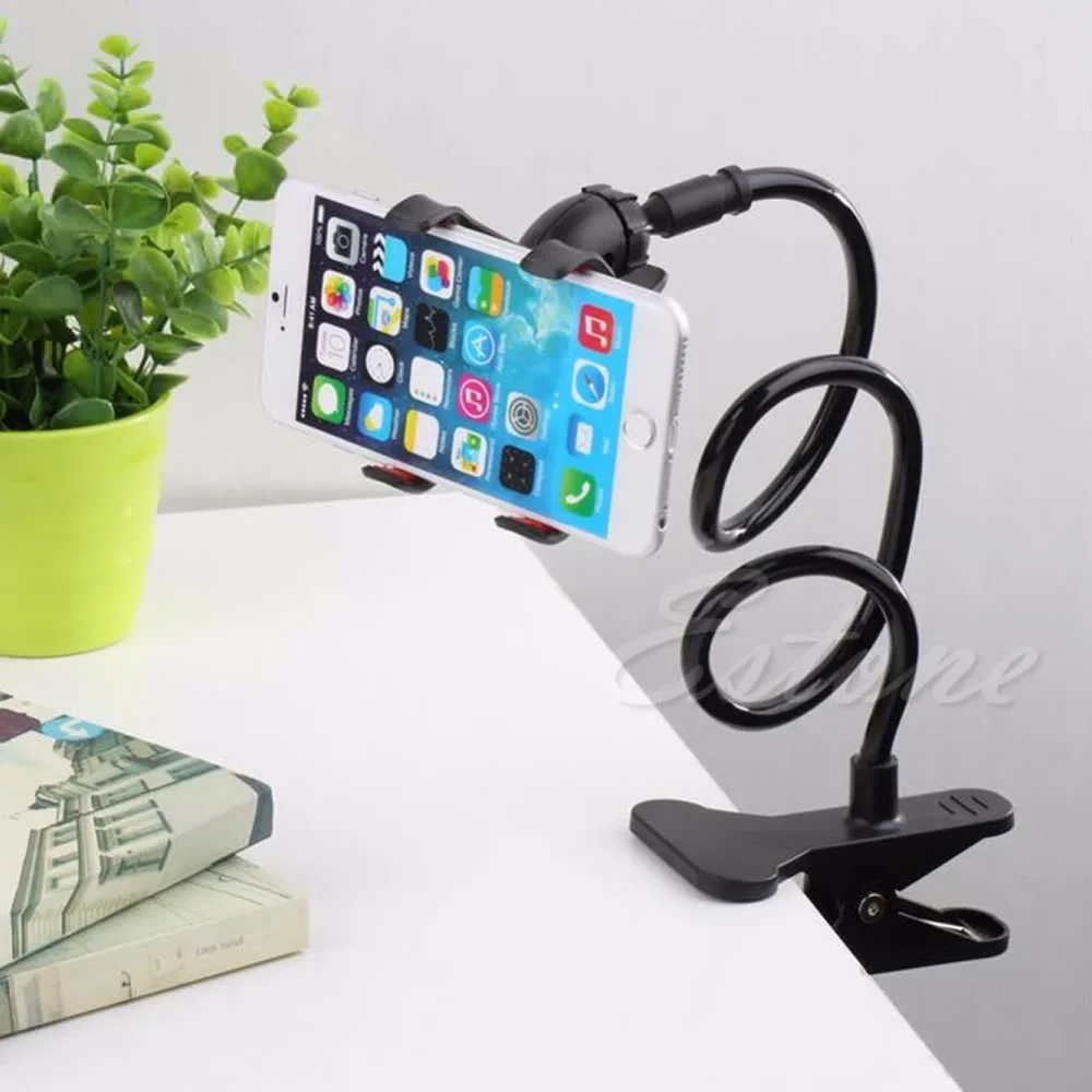

1 PC Black Universal Lazy Bed Desktop Stand Mount Car Holder For Cell Phone Long Arm New
