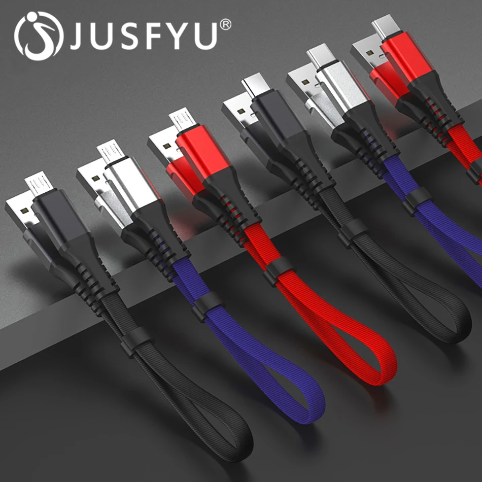 

30CM 2.4A Fast Charger Cable Micro USB/Type C Braided Data Sync Cable For iPhone 6 7 8 X XS XR Samsung Galaxy S8 S9 Plus Redmi 4